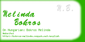 melinda bokros business card